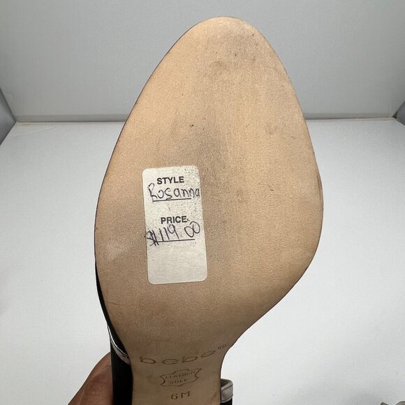 BEBE Black and Silver Slip On Party Heels‎ 6 - Picture 9 of 9